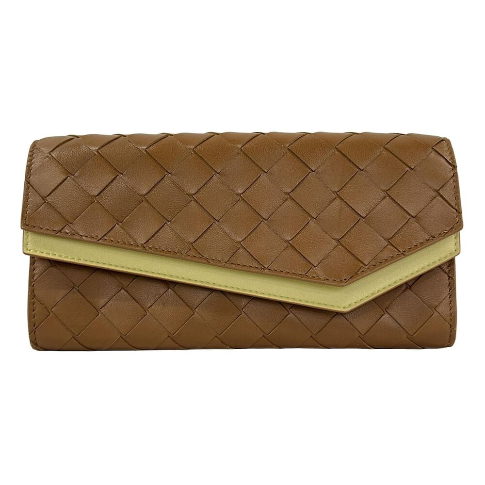 Bottega Veneta Flap Wallet / Maxi Intrecciato Long Wallet Brown Beige
